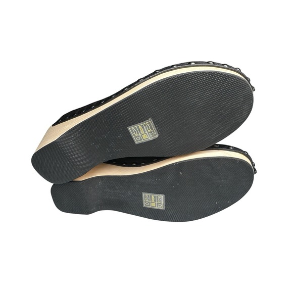 NEW Kelsi Dagger Brooklyn Jhett Leather Black Clogs Size 7.5 Anthropologie Wood - Picture 7 of 7